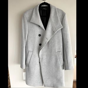 Zara Midlength Mens Wool Peacoat L